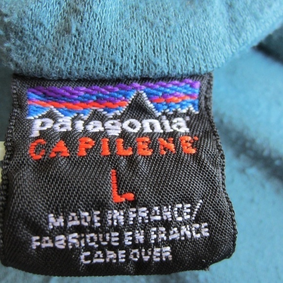 Patagonia Base Layer  Capilene Mens L Muted Green 1/4 Zip France Made Hiking - Picture 4 of 15